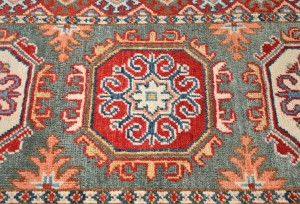 Gray Tribal Geometric 2X5'5 Kazak Pakistan Oriental Runner Rug