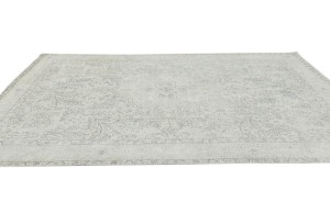 Antique Muted Beige Floral 6'5X10 Distressed Vintage Oriental Rug