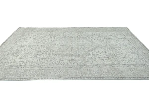 Antique Muted Beige Floral 6X9 Distressed Vintage Oriental Rug