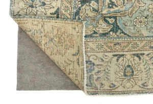 Semi Antique Muted Cream Floral 8X10 Distressed Vintage Oriental Rug