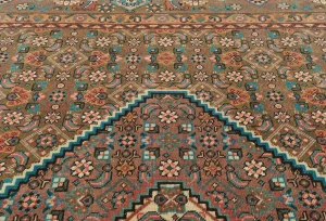 Semi Antique Brown Geometric 6X9 Vintage Oriental Rug