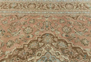 Semi Antique Muted Salmon Floral 6X9 Distressed Vintage Oriental Rug