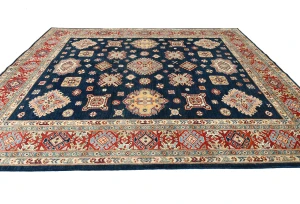 Navy Tribal Geometric 8X10 Kazak Pakistan Oriental Rug