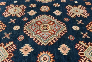 Navy Tribal Geometric 8X10 Kazak Pakistan Oriental Rug
