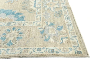 Muted Beige Floral Transitional 8X10 Oushak Oriental Rug