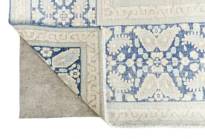 Antique Muted Blue Floral 10X12 Distressed Vintage Oriental Rug