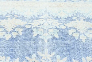 Antique Muted Blue Floral 8X11 Distressed Vintage Oriental Rug