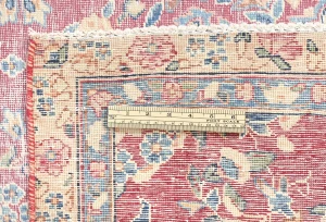 Muted Light Red Floral 7X10 Distressed Vintage Oriental Rug