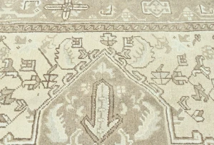Muted Beige Floral 8X11 Distressed Vintage Oriental Rug