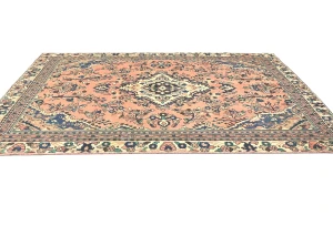 Semi Antique Muted Floral 6X9 Distressed Vintage Oriental Rug