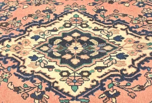 Semi Antique Muted Floral 6X9 Distressed Vintage Oriental Rug