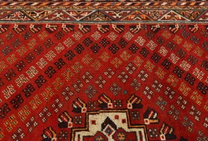 Semi Antique Red Tribal 6'8X9'6 Shiraz Persian Rug