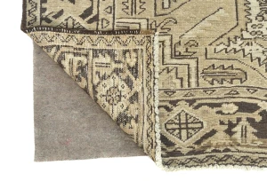 Semi Antique Muted Beige Floral 7X10 Distressed Vintage Oriental Rug
