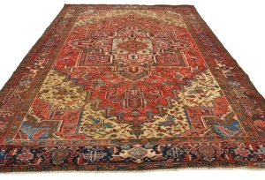 Semi Antique Red Traditional 7'7X11'2 Distressed Vintage Oriental Rug