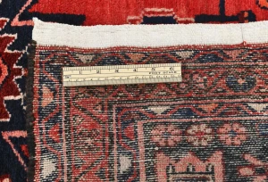 Vintage Red Floral 3'7X10 Hamedan Persian Runner Rug