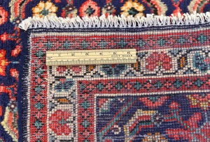 Vintage Purple-navy Floral 3'6X9'9 Mahal Persian Runner Rug