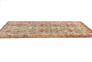 Vintage Cream Tribal 4'4X9'5 Hamedan Persian Rug