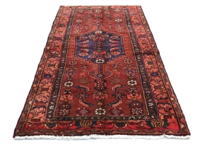 Vintage Maroon Red Floral Tribal 3'5X6'8 Hamedan Persian Rug