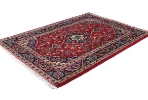 Vintage Red Traditional Floral 3X5 Kashan Persian Rug