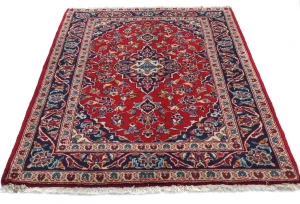 Vintage Red Traditional Floral 3X5 Kashan Persian Rug