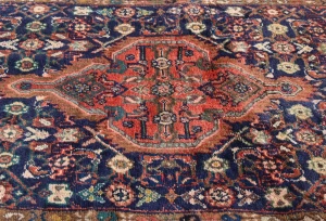 Vintage Purple-navy Floral Tribal 3X5'6 Hamedan Persian Rug