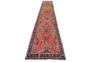 Vintage Red Tribal 2'7X14'5 Hamedan Persian Runner Rug