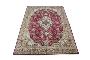 Vintage Red Traditional 8'0X11'5 Tabriz Persian Rug