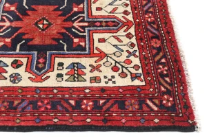 Vintage Cream Geometric 2'6X7'7 Karajeh Persian Runner Rug