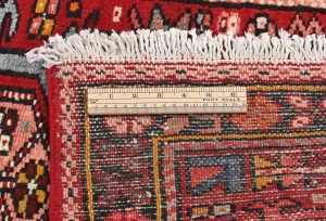 Vintage Red Geometric 2X13 Karajeh Persian Runner Rug