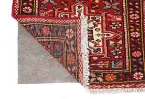 Vintage Red Geometric 2X13 Karajeh Persian Runner Rug