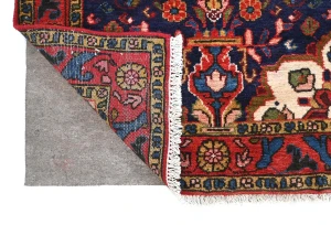 Vintage Purple-navy Floral Tribal 3X6 Hamedan Persian Rug