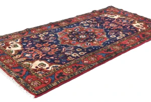 Vintage Purple-navy Floral Tribal 3X6 Hamedan Persian Rug