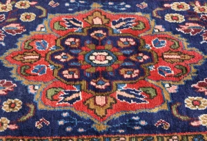 Vintage Purple-navy Floral Tribal 3X6 Hamedan Persian Rug