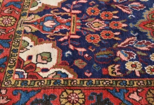 Vintage Purple-navy Floral Tribal 3X6 Hamedan Persian Rug