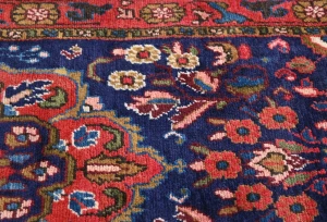Vintage Purple-navy Floral Tribal 3X6 Hamedan Persian Rug