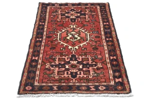 Vintage Rusty Red Tribal 2'2X3'5 Karajeh Persian Rug