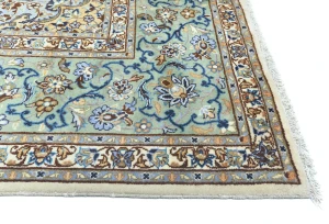 Semi Antique Cream Floral Traditional 12x16 Kashan Persian Oriental Rug