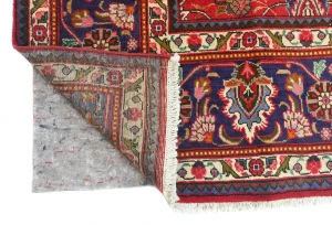 Vintage Red FloralTraditional 9'7X12'6 Tabriz Persian Rug