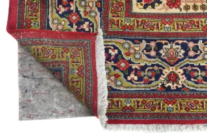 Vintage Red Floral Traditional 10X13 Tabriz Persian Rug