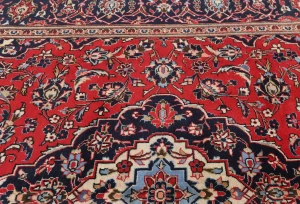Vintage Red Traditional Floral 6'5X9'7 Kashan Persian Rug
