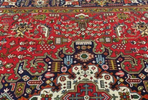 Vintage Red Floral Traditional 7X10 Tabriz Persian Rug