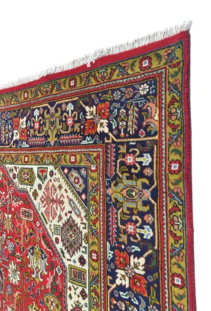 Vintage Red Floral Traditional 7X10 Tabriz Persian Rug