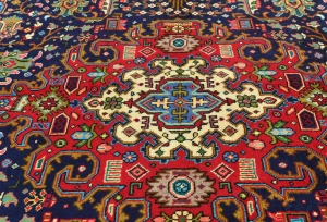 Vintage Purple-navy Floral Traditional 6'7X9'6 Tabriz Persian Rug