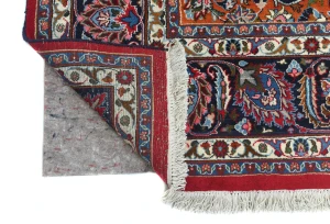 Vintage Red Floral Traditional 10X13 Mashad Persian Rug