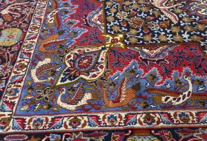 Vintage Purple-navy Pictorial Traditional 10X13 Kashmar Persian Rug