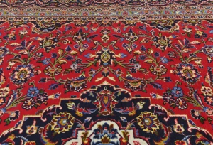 Vintage Red Floral Traditional 10X13 Kashan Persian Rug
