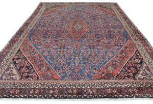 Vintage Floral Tribal 8x11 Hamedan Persian Area Rug