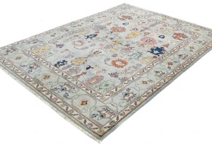 Gray Floral Modern 5X7 Kazak Pakistan Rug