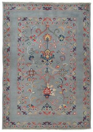 Gray Floral Modern 3X5 Kazak Pakistan Rug