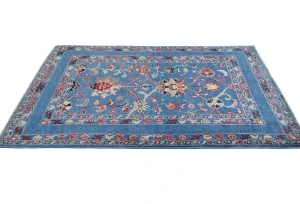 Blue Floral Modern 3X5 Kazak Osuhak Pakistan Rug